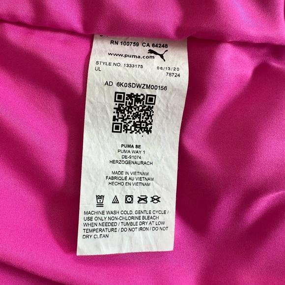 Puma puffy vest, kids size XXS (3/4), hot pink and black - Picture 4 of 8